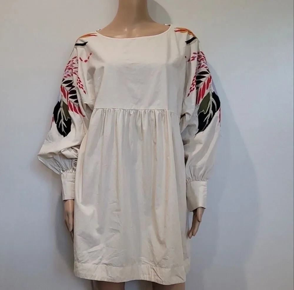Free People Mini Obsessions Embroidered Dress | Cream in Medium